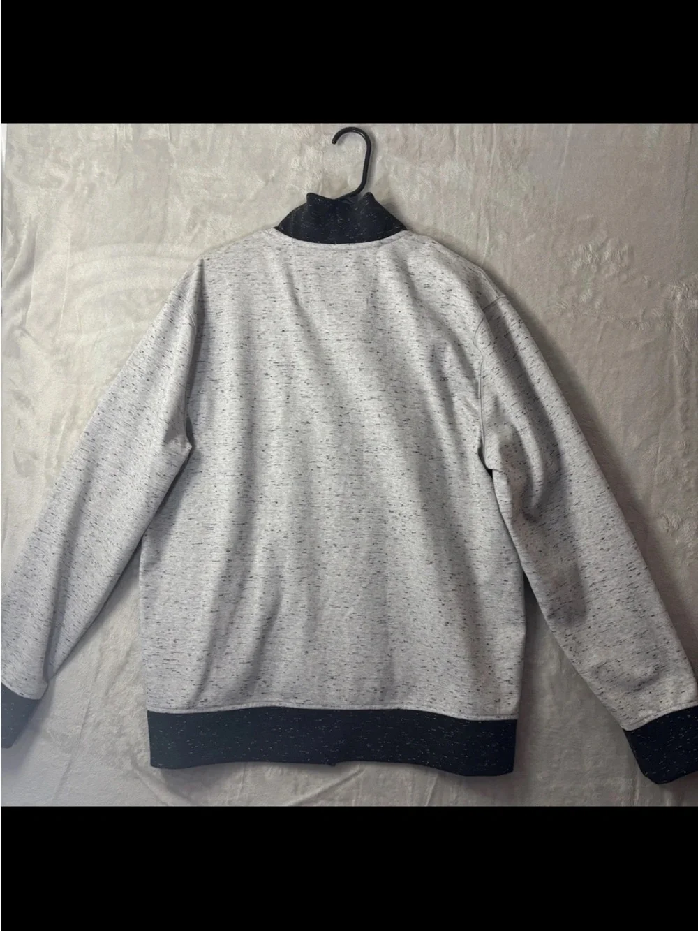 Banana Republic Sweater Mens XL Bomber Jacket Gray Black Full Zip Knit